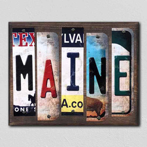 Maine Wholesale Novelty License Plate Strips Wood Sign