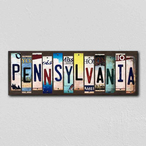 Pennsylvania Wholesale Novelty License Plate Strips Wood Sign