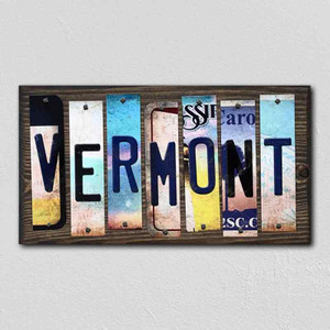 Vermont Wholesale Novelty License Plate Strips Wood Sign