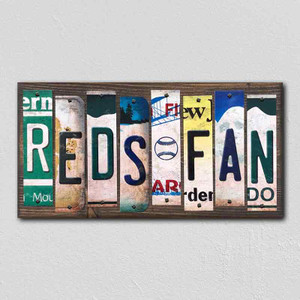 Reds Fan Wholesale Novelty License Plate Strips Wood Sign WS-416