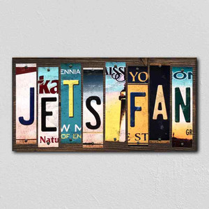 Jets Fan Wholesale Novelty License Plate Strips Wood Sign WS-426