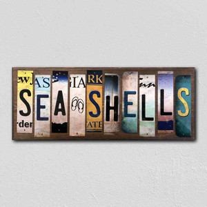 Sea Shells Wholesale Novelty License Plate Strips Wood Sign WS-451