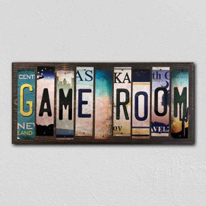 Game Room Wholesale Novelty License Plate Strips Wood Sign