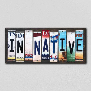 IN Native Wholesale Novelty License Plate Strips Wood Sign