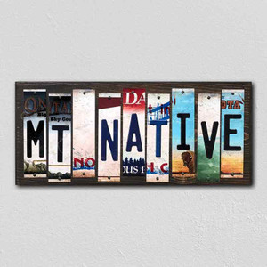 MT Native Wholesale Novelty License Plate Strips Wood Sign