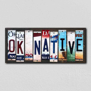 OK Native Wholesale Novelty License Plate Strips Wood Sign
