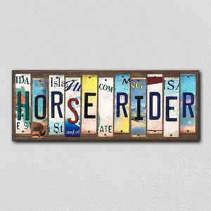 Horse Rider Wholesale Novelty License Plate Strips Wood Sign