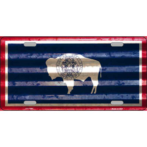 Wyoming Corrugated Flag Wholesale Novelty License Plate