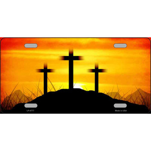 Three Crosses Sunset Wholesale Metal Novelty License Plate