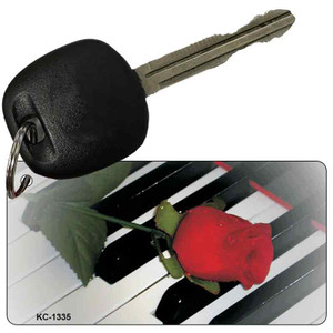 Piano Key Red Rose Novelty Wholesale Metal Key Chain