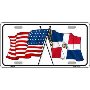 United States Dominican Republic Crossed Flags Wholesale Metal Novelty License Plate Sign