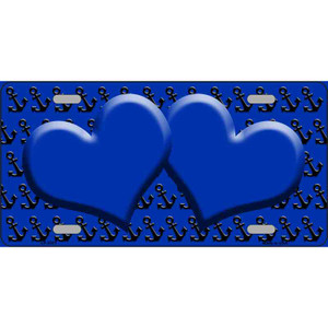 Blue Black Anchor Blue Heart CenterWholesale Metal Novelty License Plate