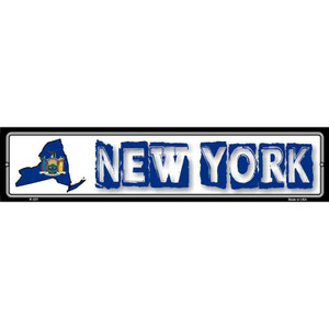 New York State Outline Wholesale Novelty Metal Vanity Street Sign