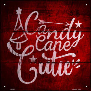 Candy Cane Cutie Wholesale Novelty Metal Square Sign