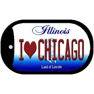 I Love Chicago Illinois Wholesale Novelty Metal Dog Tag Necklace