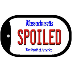 Spoiled Massachusetts Wholesale Novelty Metal Dog Tag Necklace