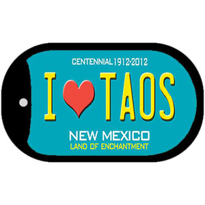 I Love Taos Teal New Mexico Wholesale Novelty Metal Dog Tag Necklace