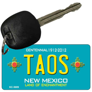 Taos Teal New Mexico Wholesale Novelty Metal Key Chain