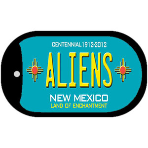 Aliens Teal New Mexico Wholesale Novelty Metal Dog Tag Necklace