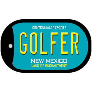 Golfer Teal New Mexico Wholesale Novelty Metal Dog Tag Necklace