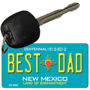 Best Dad Teal New Mexico Wholesale Novelty Metal Key Chain