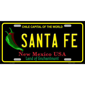 Santa Fe Black New Mexico Wholesale Novelty Metal License Plate