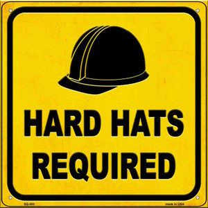 Hard Hats Required Wholesale Novelty Metal Square Sign