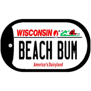 Beach Bum Wisconsin Wholesale Novelty Metal Dog Tag Necklace