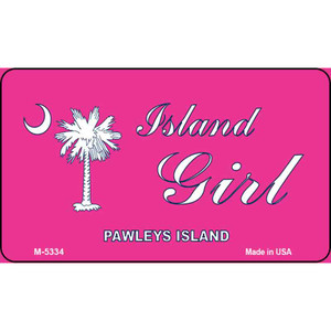 Island Girl Pink Flag Wholesale Novelty Metal Magnet M-5334