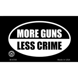 More Guns Less Crime Wholesale Novelty Metal Magnet M-4709