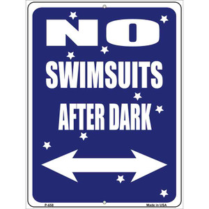 No Swimsuits After Dark Wholesale Metal Novelty Parking Sign