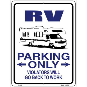 RV Parking Only Wholesale Metal Novelty Parking Sign