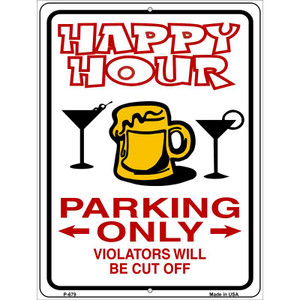 Happy Hour Parking Wholesale Metal Novelty Parking Sign