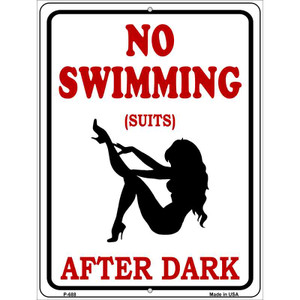 No Swimming Suits After Dark Wholesale Metal Novelty Parking Sign