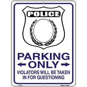 Police Only Wholesale Metal Novelty Parking Sign