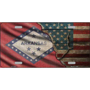 Arkansas/American Flag Wholesale Novelty Metal License Plate