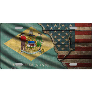 Delaware/American Flag Wholesale Novelty Metal License Plate
