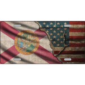 Florida/American Flag Wholesale Novelty Metal License Plate