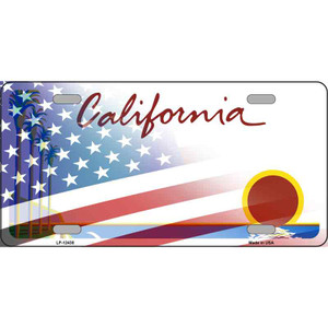 California Palm Plate American Flag Wholesale Novelty Metal License Plate