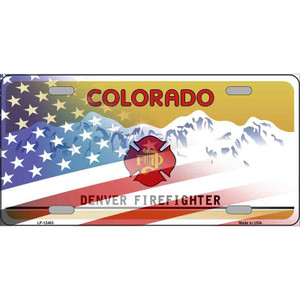 Colorado Firefighter Plate American Flag Wholesale Novelty Metal License Plate