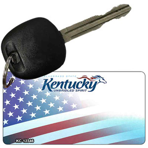 Kentucky with American Flag Wholesale Novelty Metal Key Chain