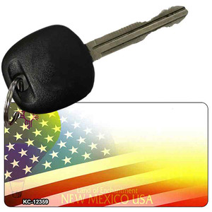 New Mexico with American Flag Wholesale Novelty Metal Key Chain