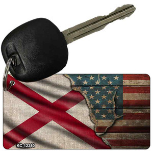 Alabama/American Flag Wholesale Novelty Metal Key Chain