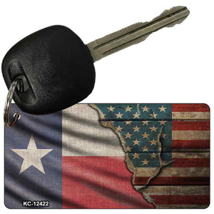 Texas/American Flag Wholesale Novelty Metal Key Chain