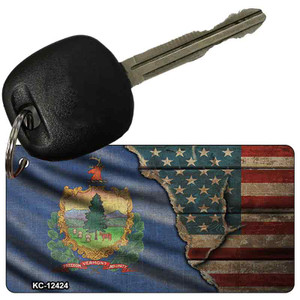 Vermont/American Flag Wholesale Novelty Metal Key Chain