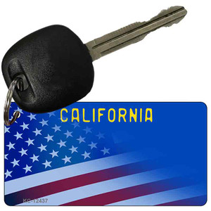 Blue California Plate American Flag Wholesale Novelty Metal Key Chain