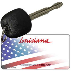 Louisiana Plate American Flag Wholesale Novelty Metal Key Chain