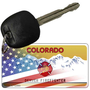 Colorado Firefighter Plate American Flag Wholesale Novelty Metal Key Chain