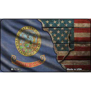 Idaho/American Flag Wholesale Novelty Metal Magnet M-12391