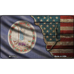Virginia/American Flag Wholesale Novelty Metal Magnet M-12425